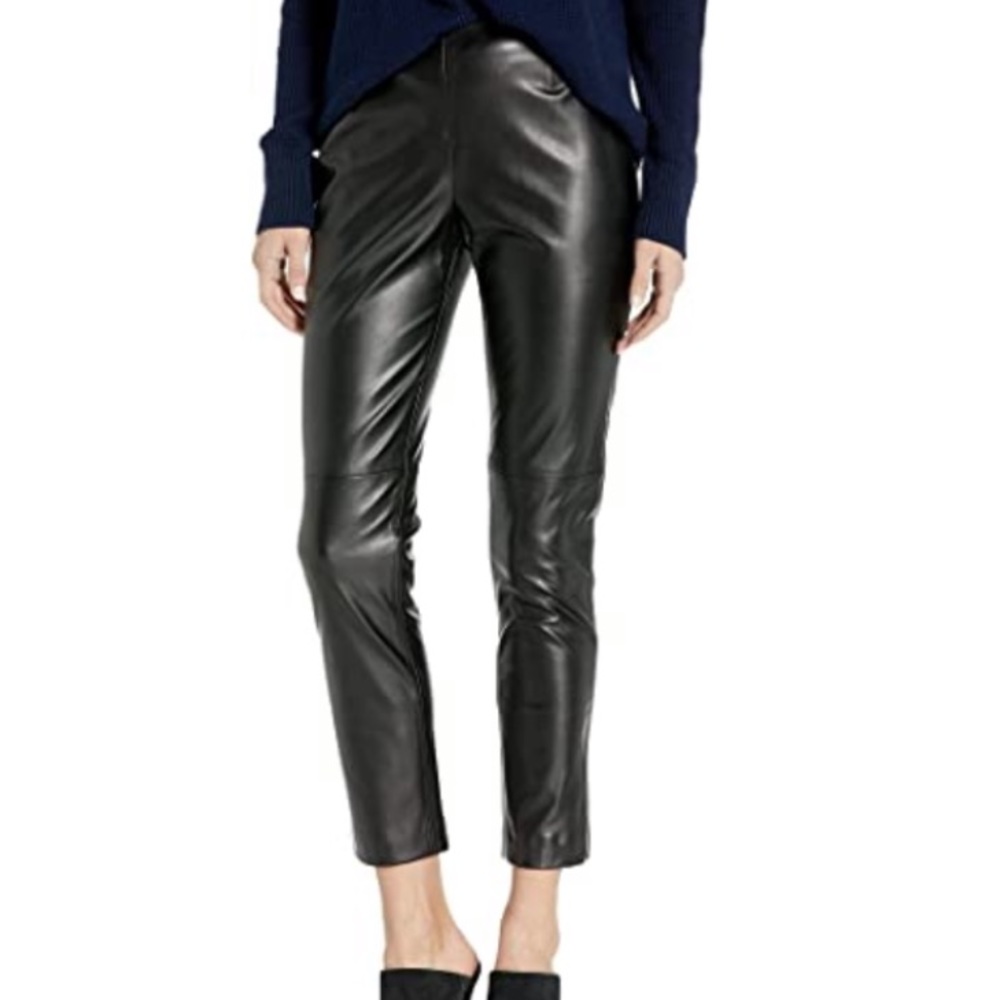 Calvin Klein Faux Leather Straight Leg Pant